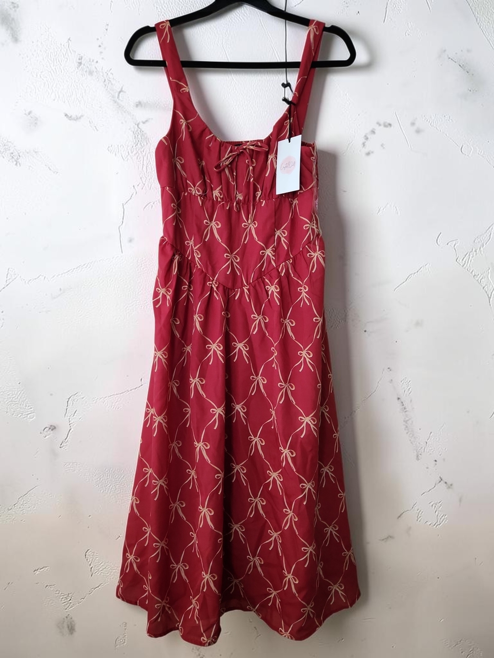 Crystal Doll | Red Bow Midi Dress